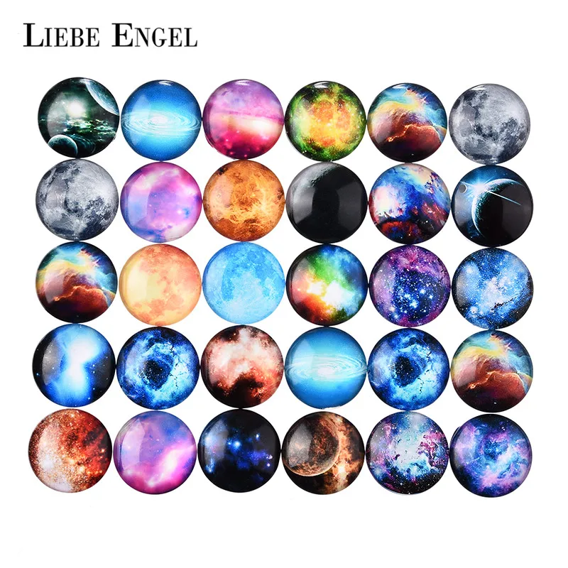 

LIEBE ENGEL 20mm 10pcs/lot Mix Glass Cabochon Jewelry Findings Flat Back Animal Tree Butterfly Space Spacers Accessories Women