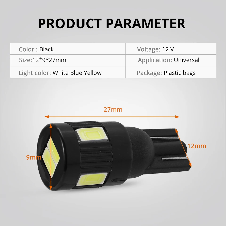 Partol 4 шт. T10 W5W 194 светодио дный лампы SMD 5630 огни автомобиля 168 указатели поворота