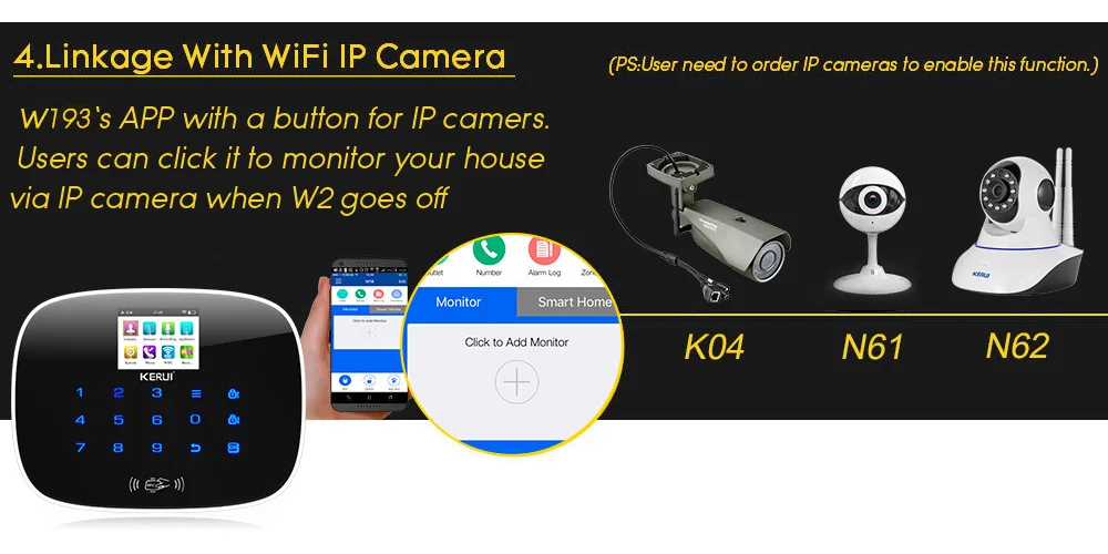 KERUI W193 беспроводной WCDMA 3g приложение дистанционное управление сенсорный экран Alarme WiFi PSTN GSM Умный дом Охранная сигнализация наборы систем