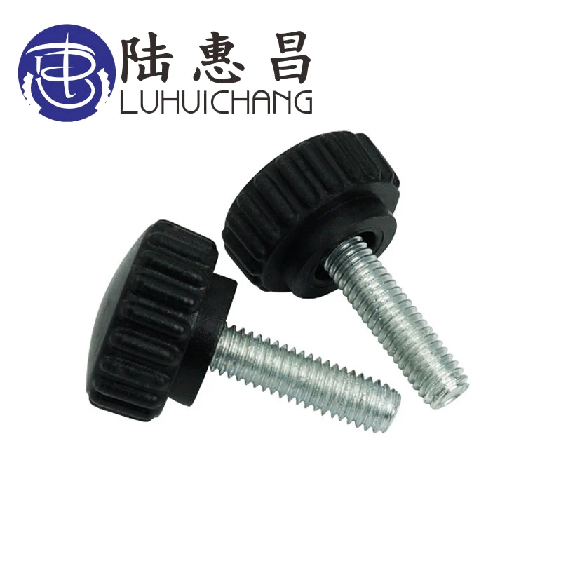 Luhuichang 20 шт. M6 M8 22# черный пластиковый затягивающийся винт с накатанной головкой ручной винт