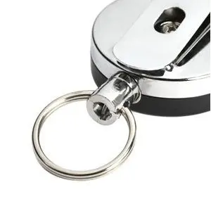 2 шт. (D) серебристая металлическая выдвижная катушка с зажимом для ремня ремень