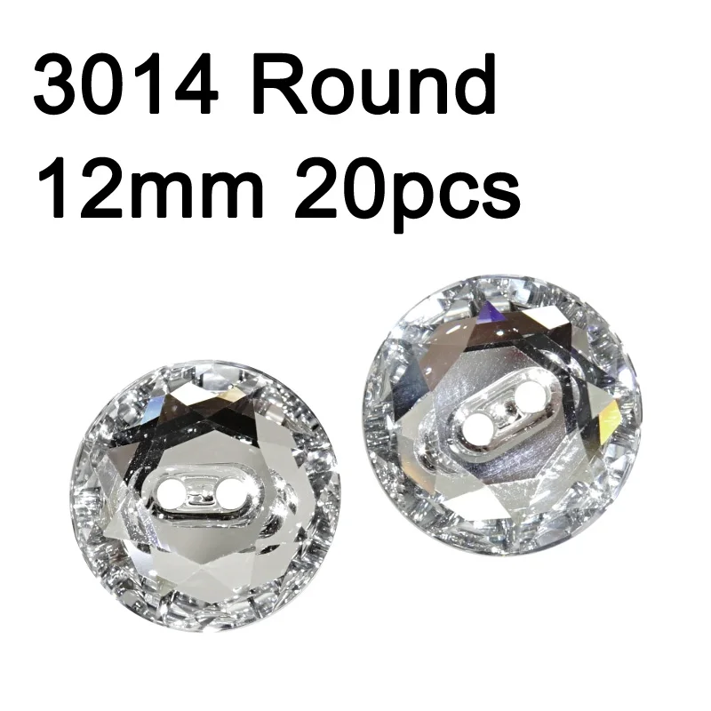 Round 12mm 20pcs Кристально чистые различные кнопки Стразы botones пришить кнопку DIY Стразы оснастки ремесло для ювелирных изделий одежды диван костюм - Цвет: Round 12mm 20pcs