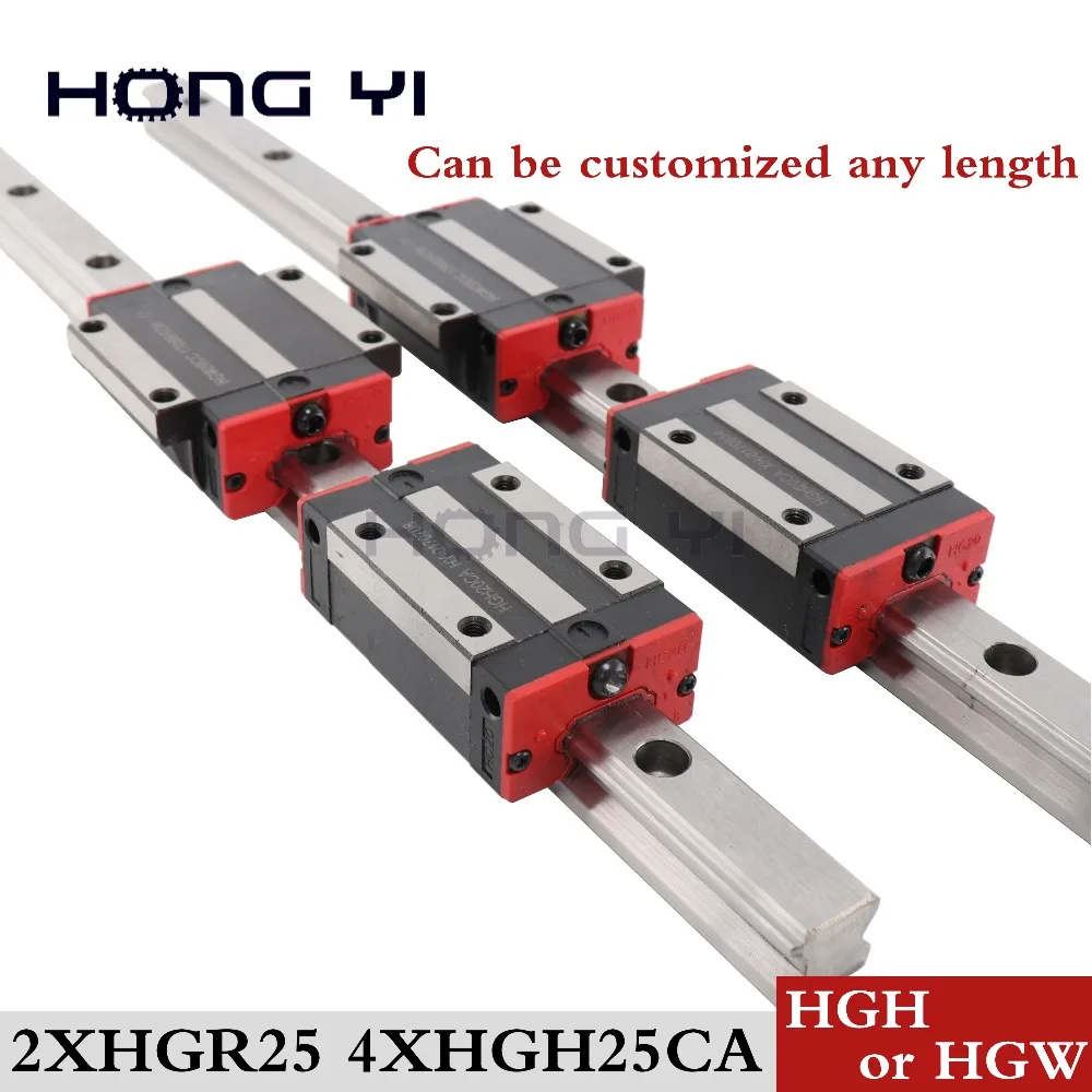 25 мм 2 шт. линейная направляющая HGH25 cnc и 4 HGH25CA или HGW25CC линейный направляющий