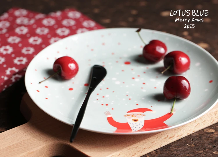 8-дюймовая Рождественская тарелка декоративные блюда тарелки из костяного