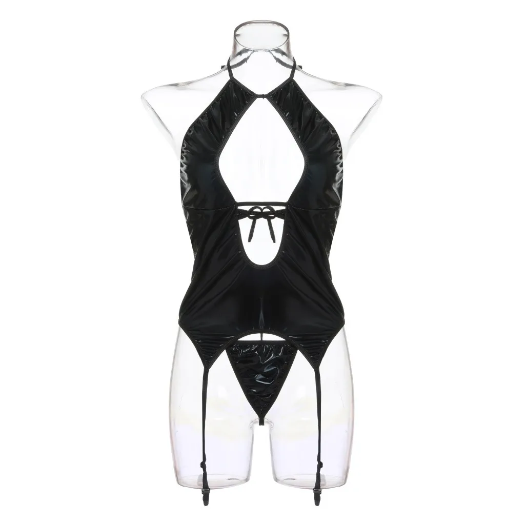 Женское нижнее белье из искусственной кожи ремень размера плюс одежда для сна