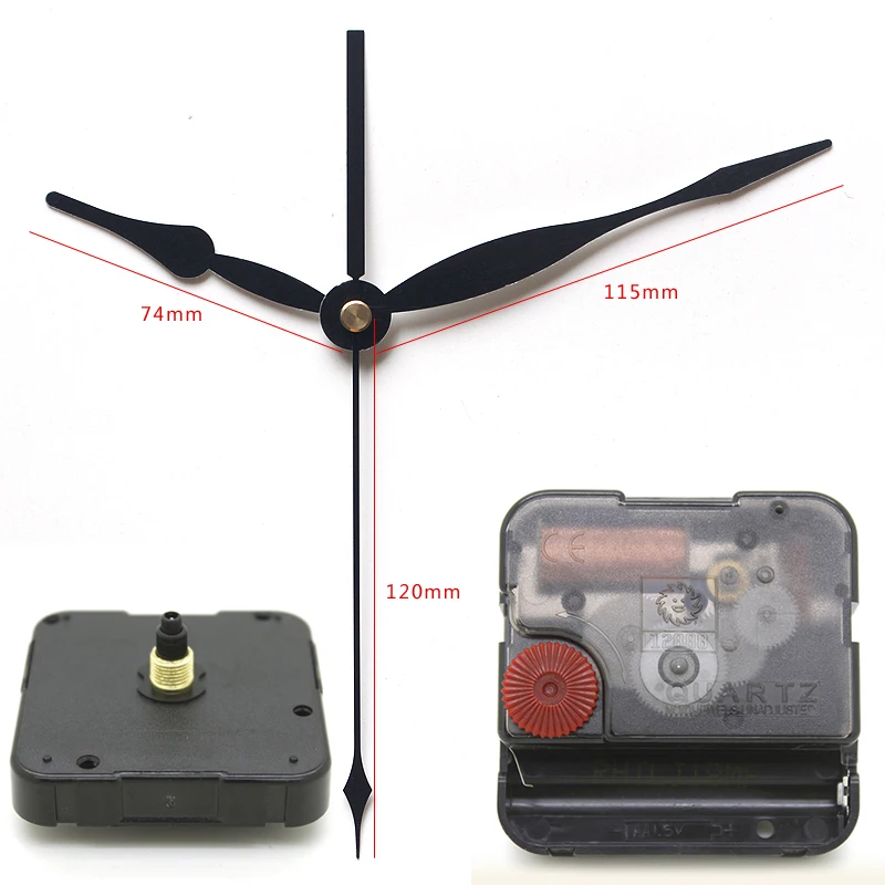 

12888 6mm screw length Quartz Movement Plastic Sweep Movement With black long Clock Hands 33# Clock Accessory DIY Clock Kits