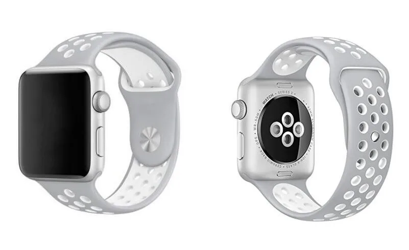 Бренд Кремния спортивный ремешок для наручных часов Apple Watch 44/40 мм, 38 мм/42 мм 1:1 черный/Вольт/Серый Серебряный iwatch 1/2/3/4 5 ремешки наручных часов