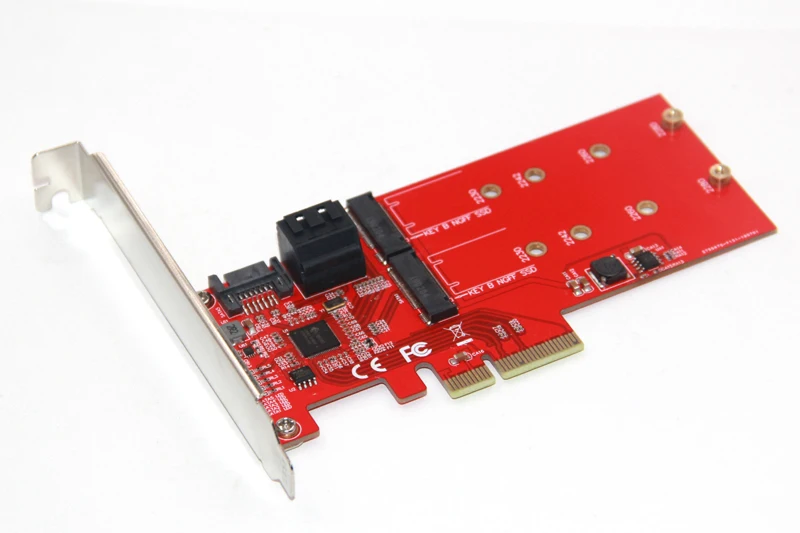 M2 SATA Raid контроллер карты PCI Express X4 на 2 порта SATA 3,0 6 Гбит/с+ 2 порта M.2 NGFF SSD B Ключ Поддержка RAID0 RAID1 AHCI режим