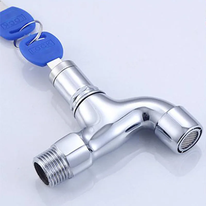 Портативный смеситель для воды бытовой уличный кран с замком и ключом из сплава