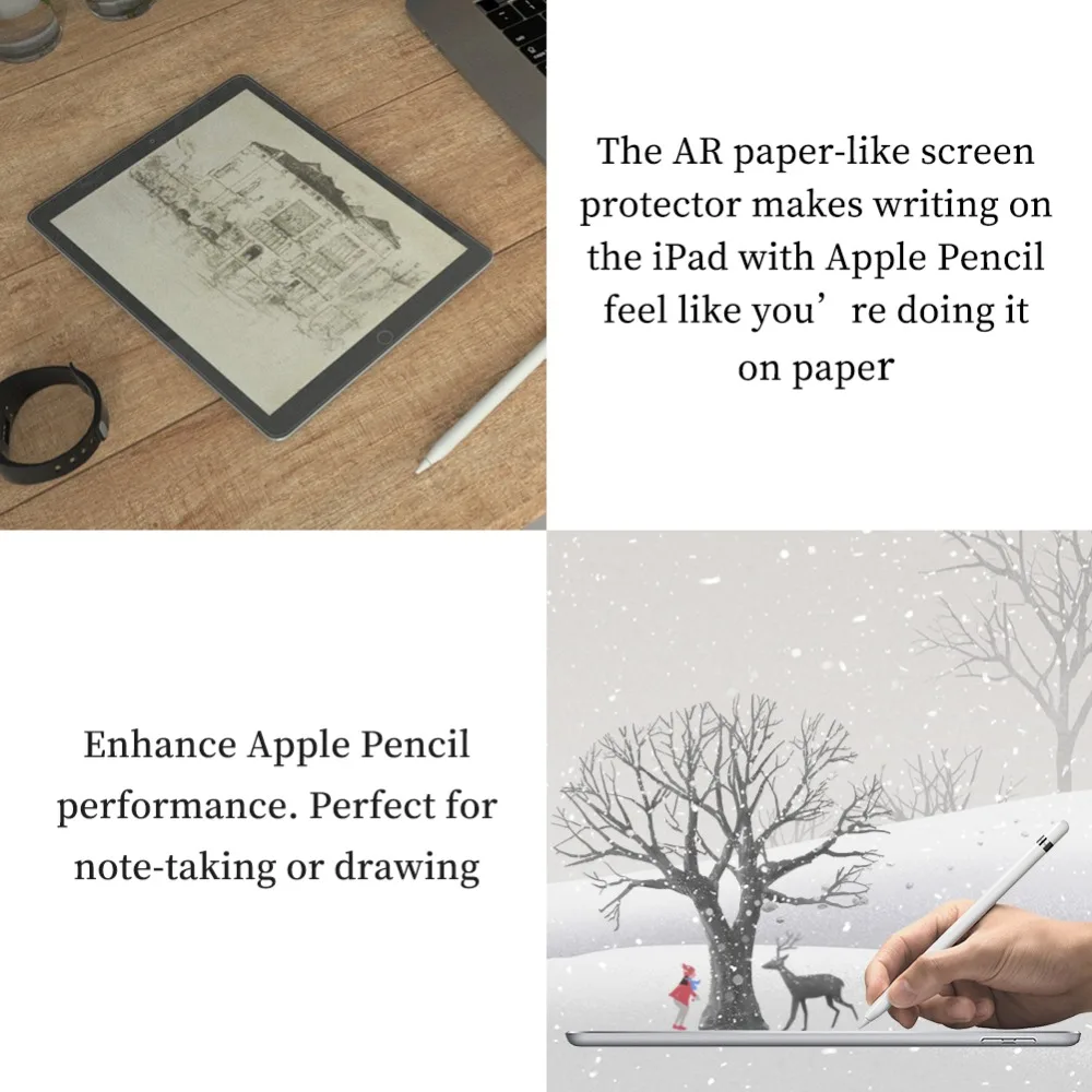 GOOYIYO- Paper Like Screen Film For iPad Mini 2 3 4 5 Soft Matte Anti Glare Painting Writing Film For iPad Air Pro 9.7 11 12.9