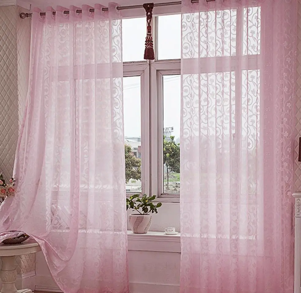 Жаккардовые шелковые срезанные цветы марлевые занавески шторы спальни комнаты