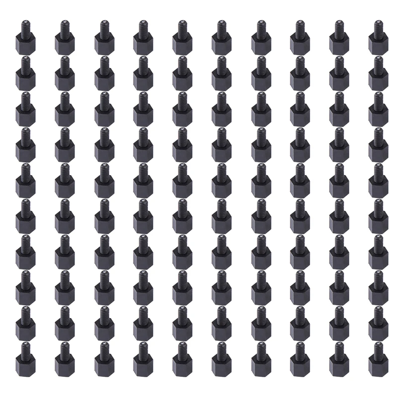 100 шт M3x6 + 6/M3x5 6/M2x4 6/M2x5 6/M2x6 6 Шестигранная пластиковая нейлоновая прокладка