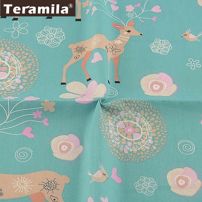 Teramila зеленый Tecido Животные узоры материал стежка Twill Tissu Coton DIY швейная хлопковая ткань Скрапбукинг Telas