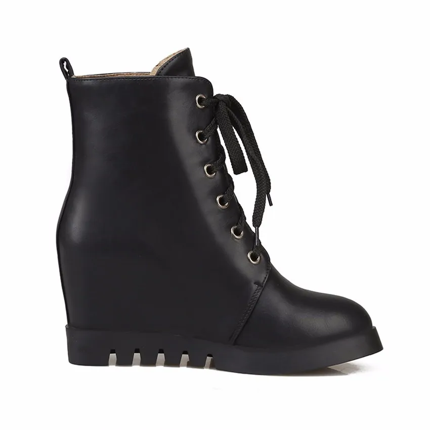 Женские Ботильоны на весну и осень короткие дамские сапоги танкетке