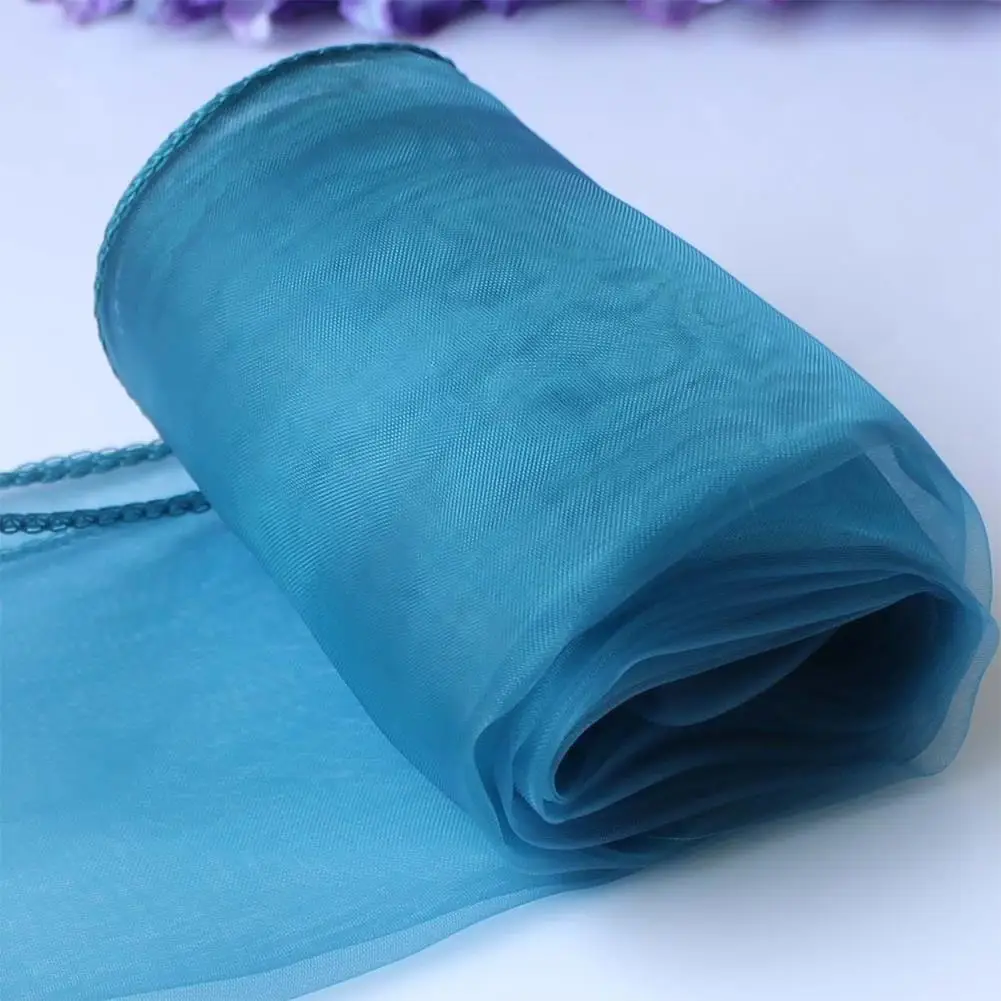 Teal Blue(Cyan) WITUSE настольная дорожка из прозрачной органзы настольная дорожка Свадебная вечеринка банкет Украшение бант Swag 22 цвета для украшения стола - Цвет: Teal Blue(Cyan)