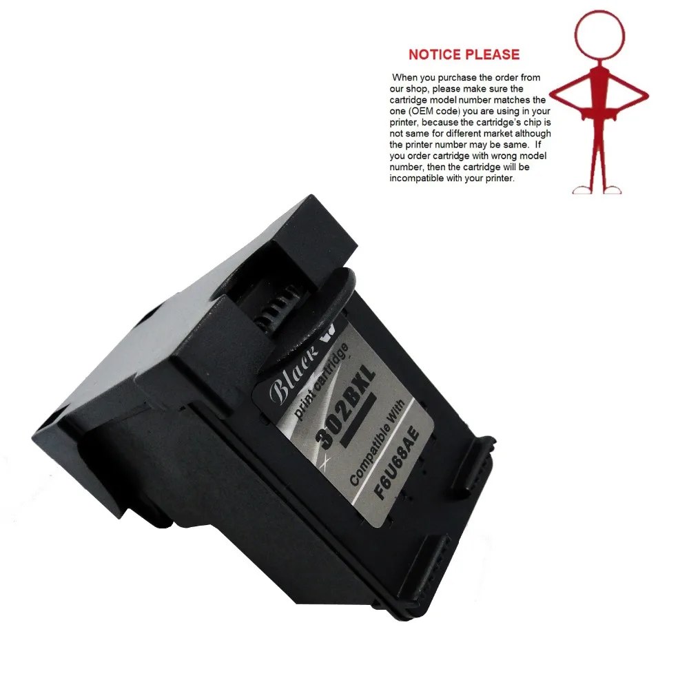YOTAT 1 шт. Восстановленный чернильный картридж для HP 302 302XL Deskjet 1110 1111 1112 2130 2131 2132 2134
