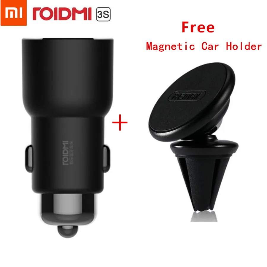 Xiaomi ROIDMI 3S Bluetooth 5 в 3.4A автомобильное зарядное устройство музыкальный плеер FM Smart APP+ магнитный автомобильный держатель для смартфона