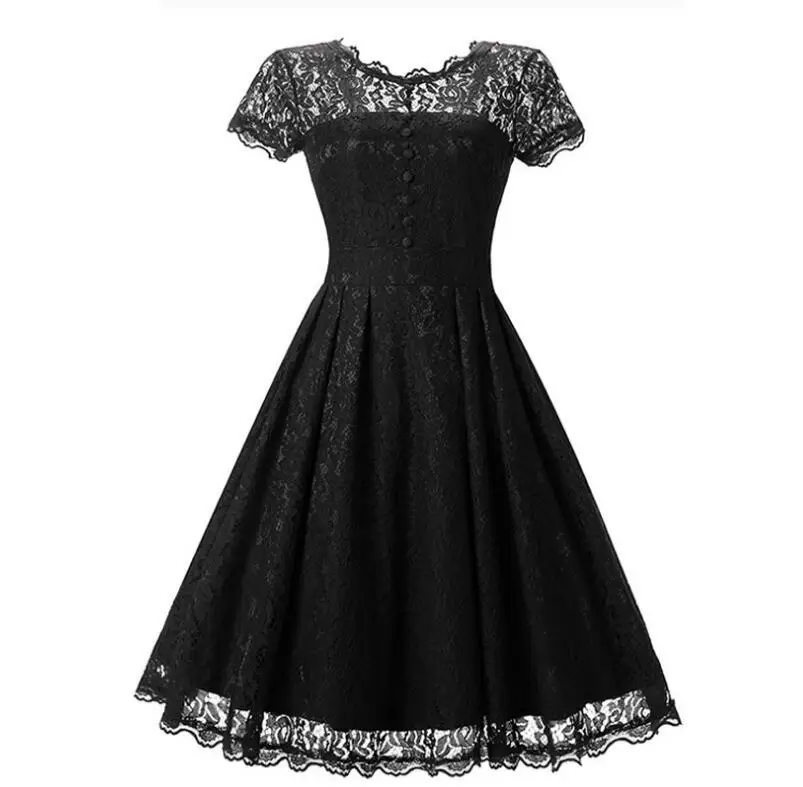 Горячая Распродажа Женское зимнее кружевное платье 2017 винтажное с круглым