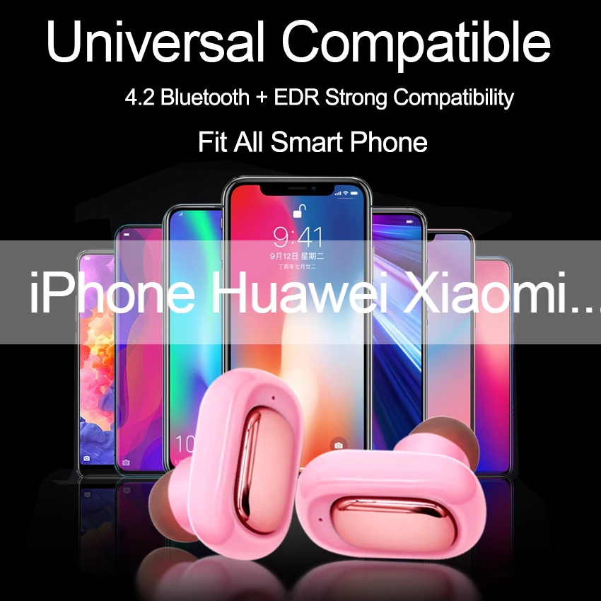 TWS беспроводные Bluetooth наушники 9D super bass стерео HIFI звук шумоподавление Mic Mi наушники Handsfree музыкальные наушники pk HBQ