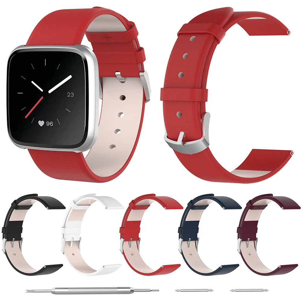 Браслет из натуральной кожи часы ремешок Замена для Fitbit Versa Lite Edition Smartwatch