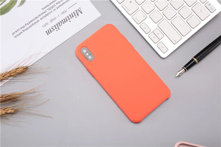 Настоящий жидкий силиконовый чехол для телефона для Apple Iphone X Xs роскошный мягкий защитный чехол из микрофибры для Iphone 8 7 6 6s Plus