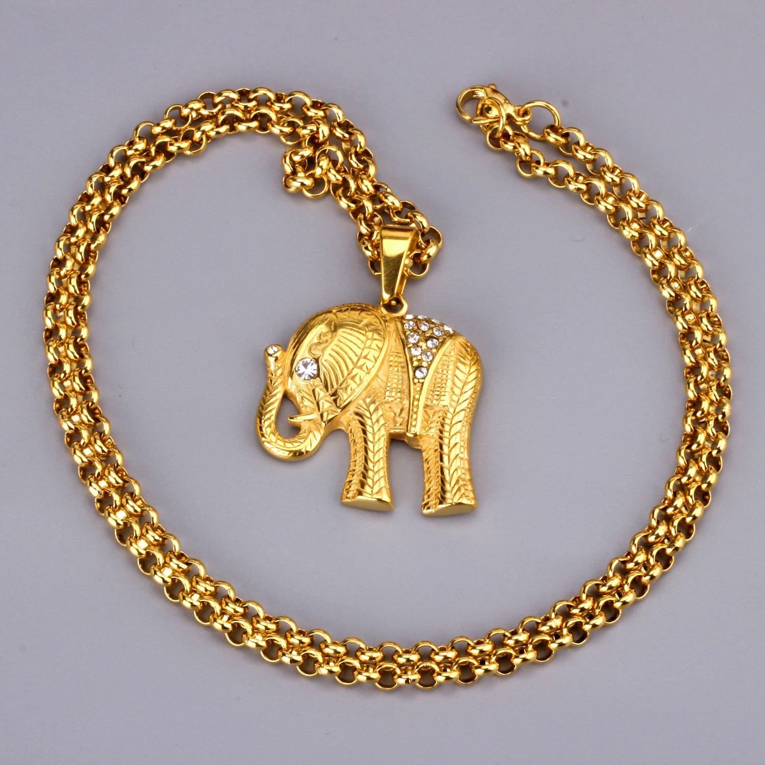 LUXUKISSKIDS ювелирные изделия золотой Тайланд слон чокер цепочка ожерелье роскошное