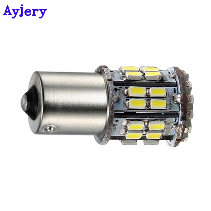 AYJERY 24V DC 10 шт. белый S25 1156 BA15S 1157 BAY15D 1206 50 SMD Светодиодные лампы автомобилей