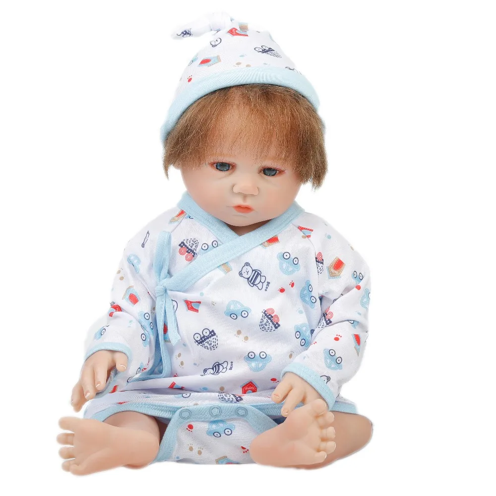 SanyDoll 20 дюймов 50 см силиконовые куклы для новорожденных Реалистичная кукла синее