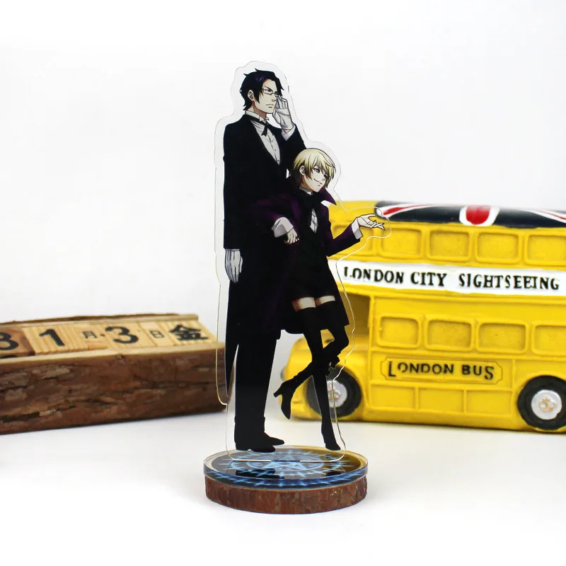 2019 Black Butler Keychain Double Sided Key Chain Acrylic Pendant Anime Accessories Cartoon Ring Decoration ornament 16CM | Украшения и