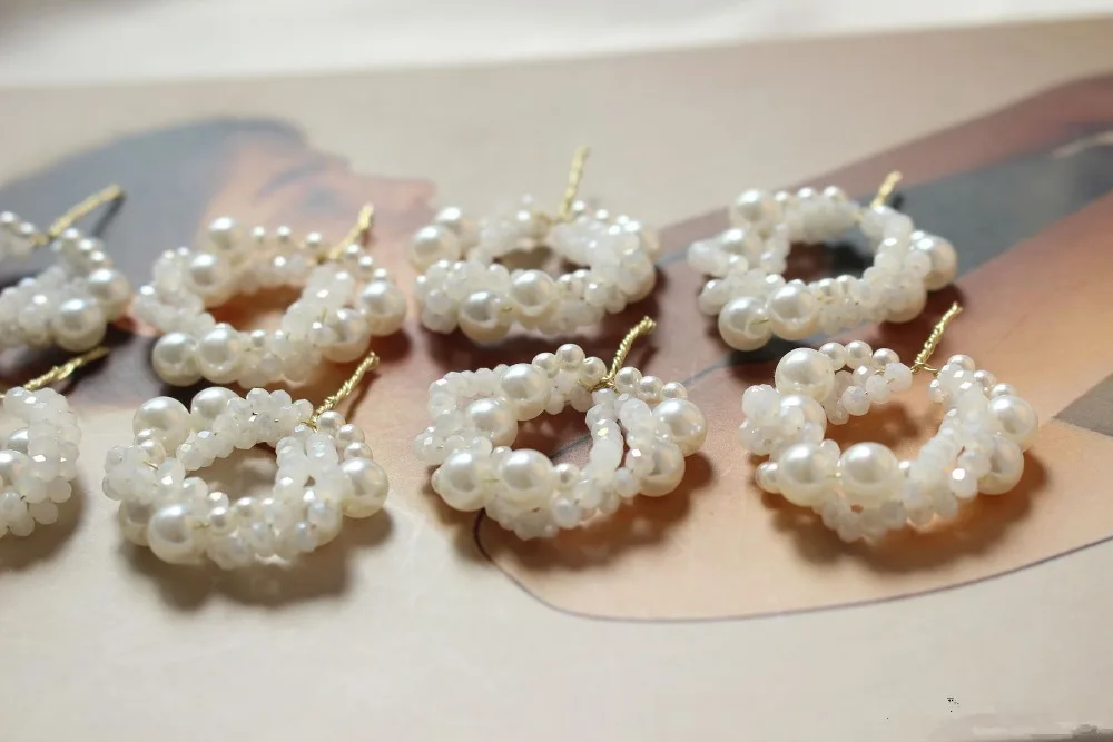 Min order 10pcs/lot 28mm beads decoration copper winding geometry rounds shape handmade diy jewelry earring accessory | Украшения и