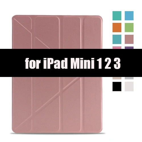 ТПУ Мягкий смарт-чехол для Ipad mini 4 5, Aiyopeen флип-подставка из искусственной кожи авто Пробуждение/спящий чехол для Ipad mini 1 2 3 Чехол - Цвет: Rose Gold-123