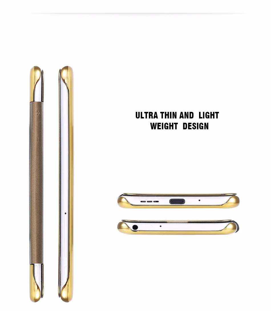 Kisscase покрытие золото зеркало флип чехол для LG G5 G4 для Samsung J7 S6 S7 S8 edge Clear View Cover для iPhone 6 6S 7 Slim снарядов чехол на айфон 7 6 6s