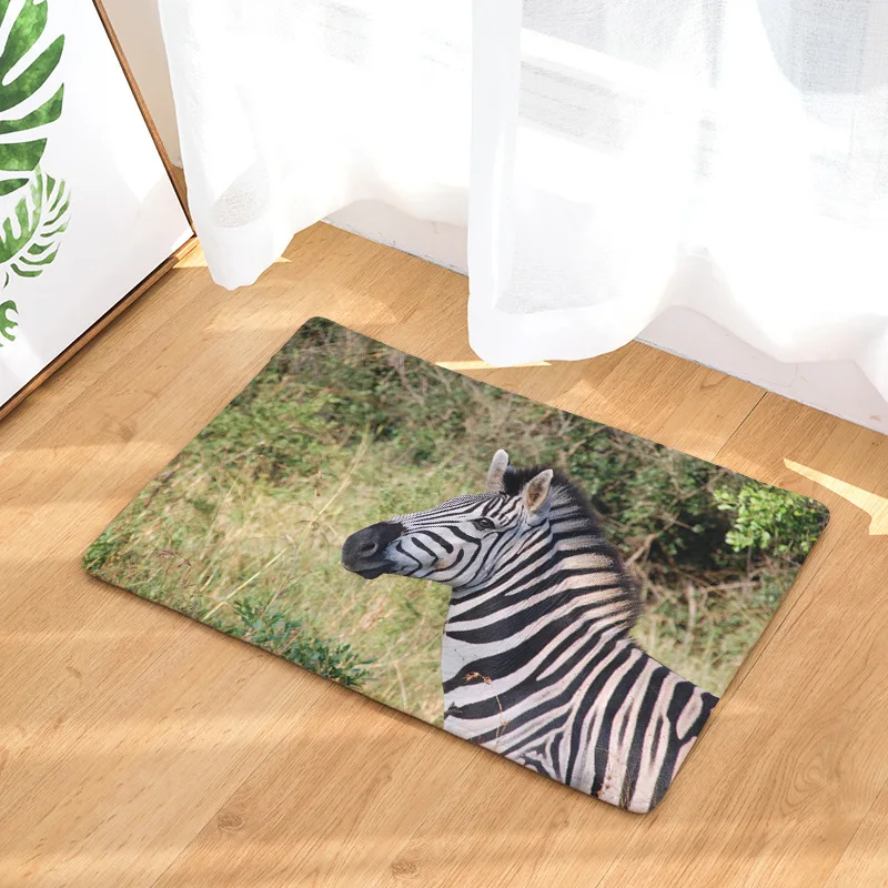 CAMMITEVER Zebra дикие животные Коврики для спальни моющиеся искусственные тканевые