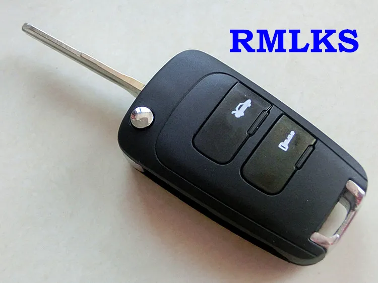 

RMLKS Folding Flip Remote Key Case Shell Fit For Chevrolet Epica 2 Button Uncut blade