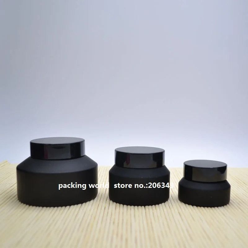 100 г Черная Стеклянная банка для крема с черной крышкой глаз/сыворотки/воска