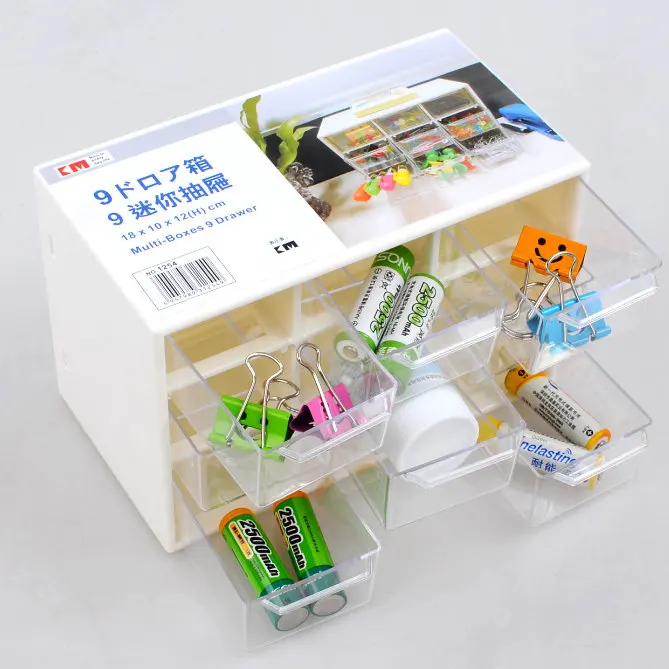 Творческий 9 ювелирных изделий Пластик коробка для хранения мини мусора шкафы