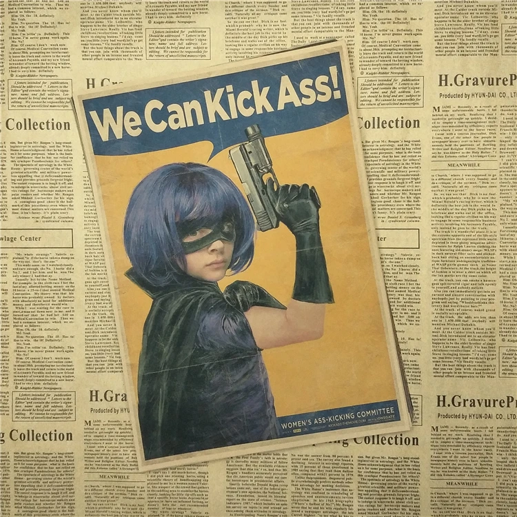 Kick ass постер из фильма постеры наклейки ретро крафт-бумага декоративная роспись