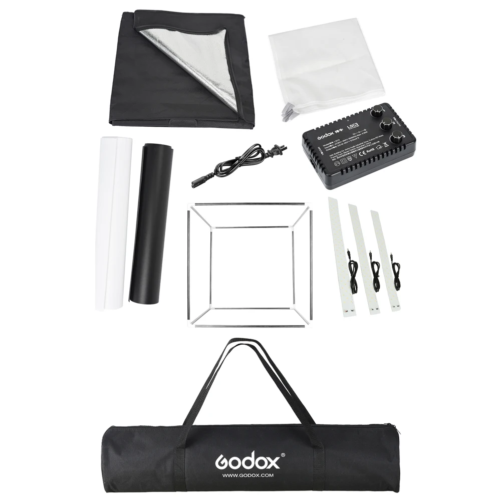 Godox Мини светодиодный ная фотостудия Съемка Палатка 60*60*60 см LST60 3 шт. Светодиодная