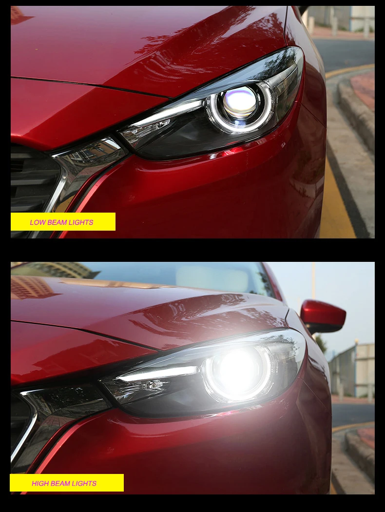 Чехол на головную лампу для Mazda 3 M3 Axela Mazda3, фары, светодиодный фонарь, DRL Объектив, двойной луч, би-ксенон, автомобильные аксессуары