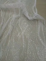 stock sexy white glued glitter tulle mesh lace fabric for uk personal custom wedding evening dressstageby dhl