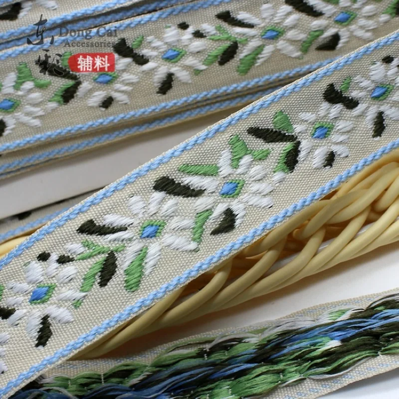 1 ярд лент с узором из хризантем ручной работы для шитья свадебных платьев