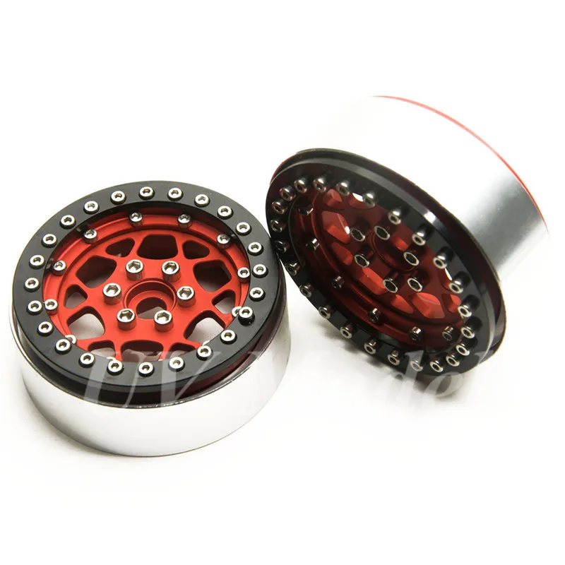 RC 1:10 гусеничный сплав колеса обод 2,2 дюймов Beadlock колеса диски ступицы для 1/10 RC SCX10 Wraith 90018 Рок Гусеничный 2,2 колеса