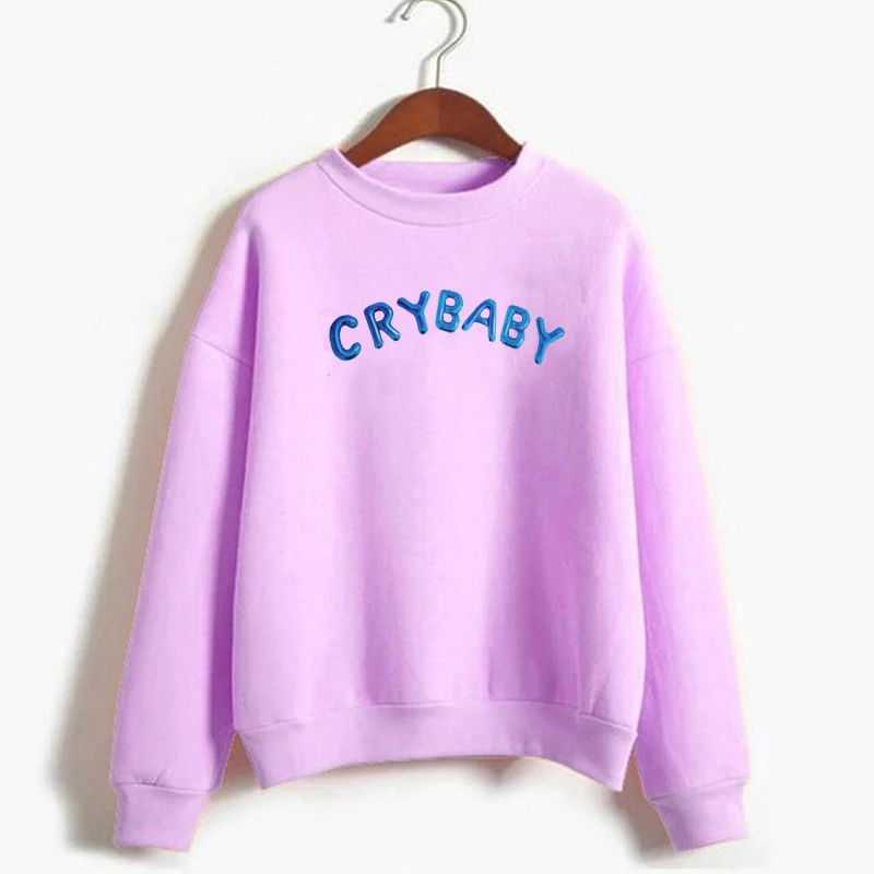Cry Baby/Женская толстовка с капюшоном; забавная Розовая Толстовка Kawaii; женские пуловеры с длинными рукавами; теплые пальто в стиле Харадзюку; уличная Женская толстовка - Цвет: 4