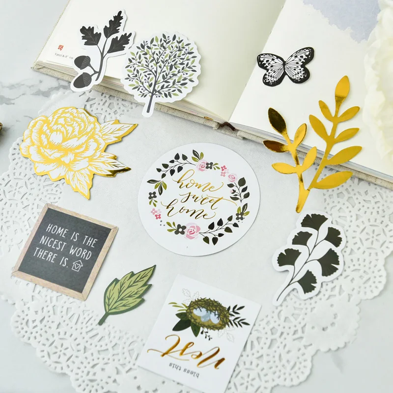 32 шт./упак. Цветы Листья слова Cardstock высечки наклейки для скрапбукинга DIY | Отзывы и видеообзор