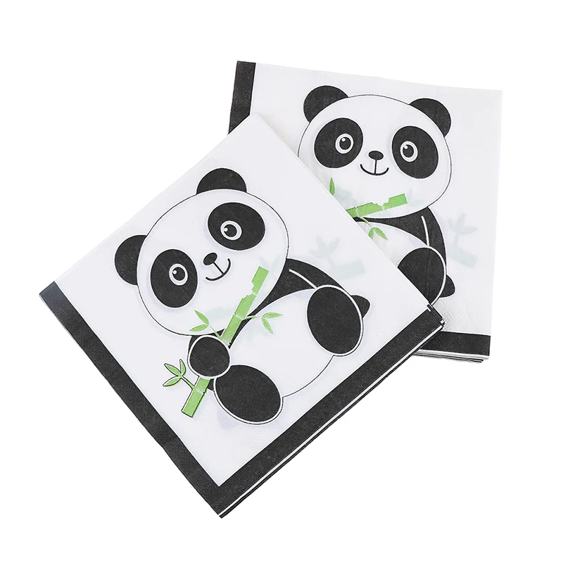 20 штук упак. Panda тема одноразовые салфетки панда тематическая вечеринка на день