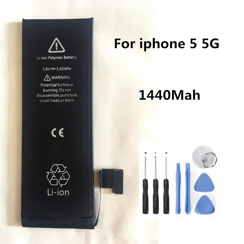 Для iphone 5 батарея настоящая 1440mah новая 3 8 V запасная для 5G с набором инструментов