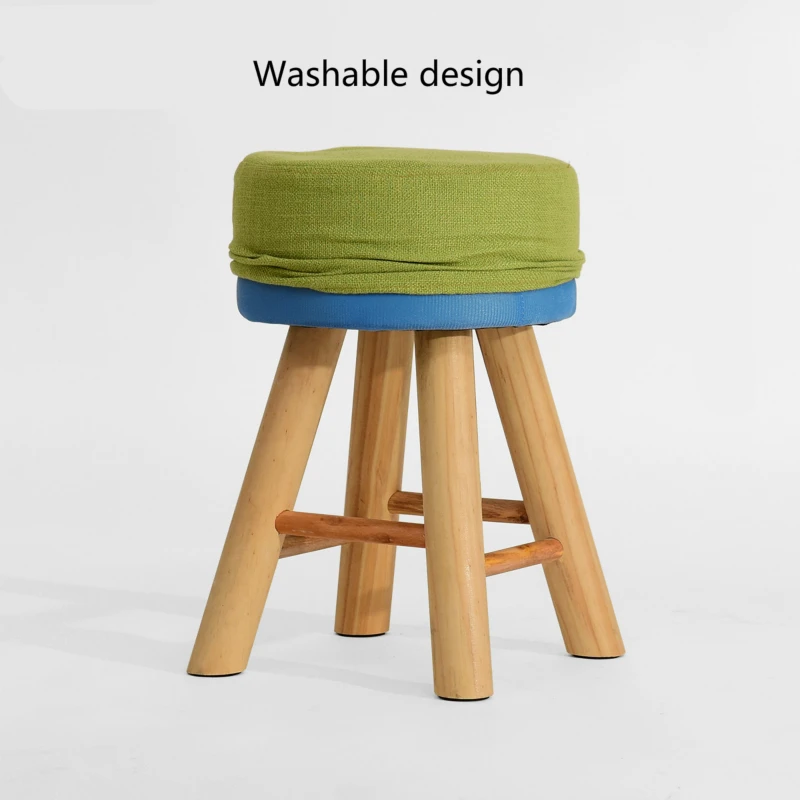 Утолщенный и устойчивый деревянный стул тканевый сиденье моющийся