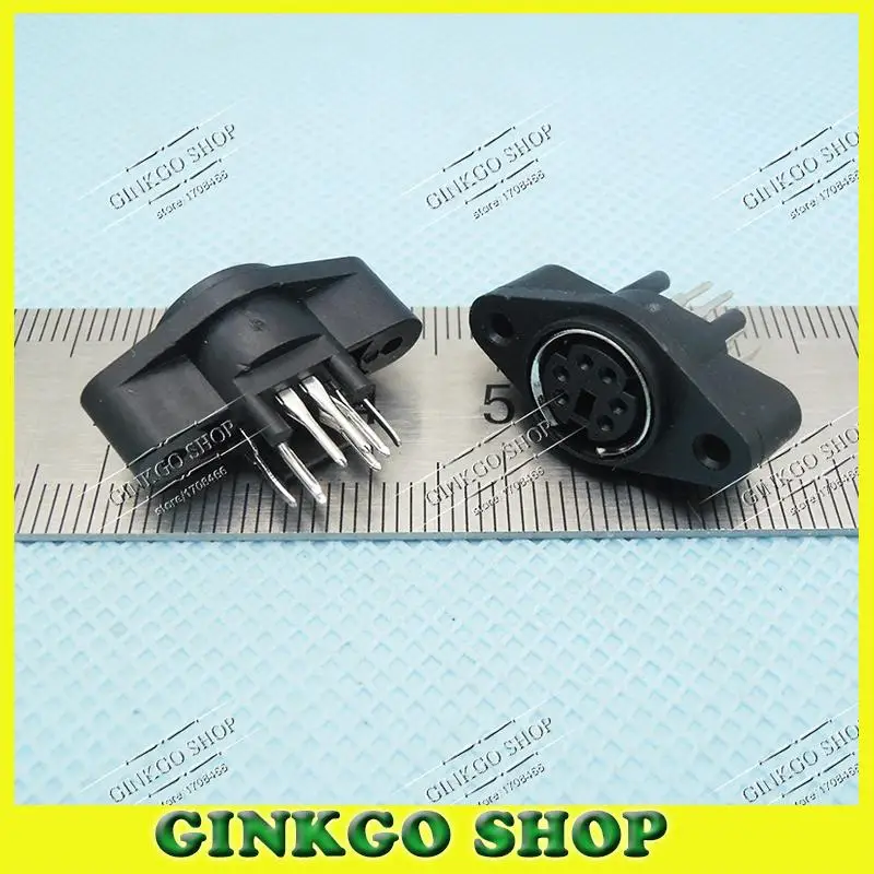 

500pcs/lot PS2-6P Mouse Jack 180 degree 6Core DIY Accessories for PS2 Keyboard/mouse with fixed Hole Free Shipping