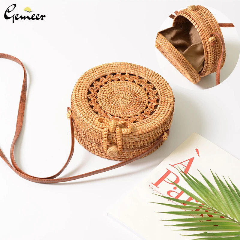 Квадратная круглая Mulit стильная соломенная сумка женская летняя ротанговая