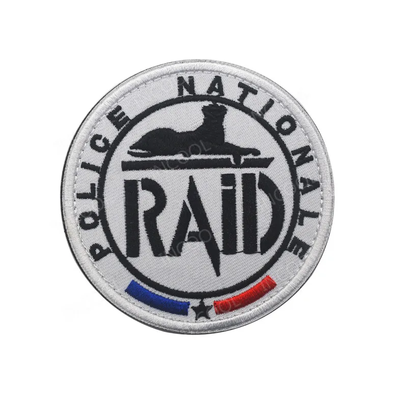 Embroidery French Итальянский Италия GIGN Франция Вышивка патч военный боевой патчи тактическая Боевая аппликация эмблем ПВХ резиновый вышитый значок - Цвет: Embroidery French